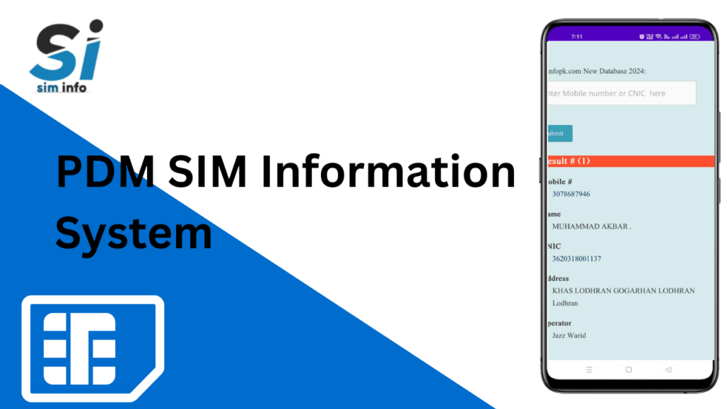 PMD SIM Information System